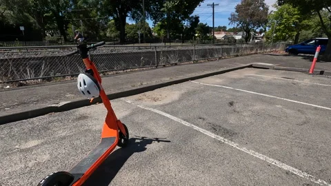 Problematic Trial of Hired E-Scooters in the City of Ballarat. Stock Footage 170106515