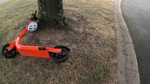 Problematic Trial of Hired E-Scooters in the Cit of Ballarat. Stock Footage 170692963