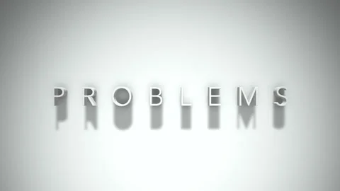 Problems 3D title animation with shadows on a white background Stock Footage 296508788