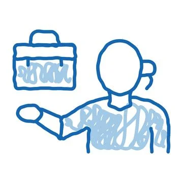 Problems about work doodle icon hand drawn illustration Stock Illustration