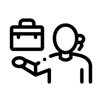 Problems about work icon vector outline illustration Stock Illustration