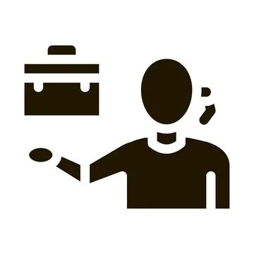 Problems about work icon Vector Glyph Illustration Stock Illustration