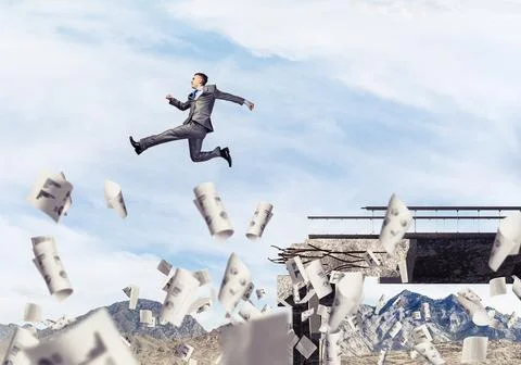 Problems and difficulties overcoming concept. Stock Photos