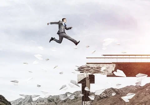 Problems and difficulties overcoming concept. Stock Photos