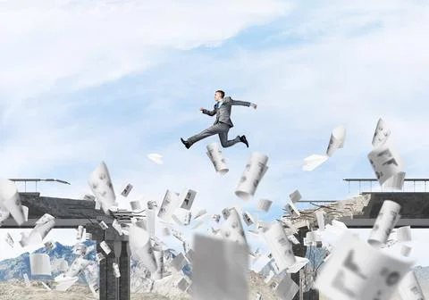 Problems and difficulties overcoming concept. Stock Photos