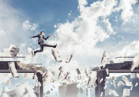 Problems and difficulties overcoming concept. Stock Photos