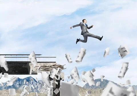 Problems and difficulties overcoming concept. Stock Photos