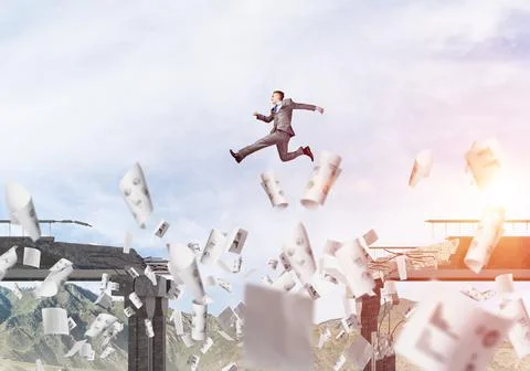 Problems and difficulties overcoming concept. Stock Photos