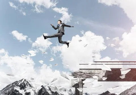 Problems and difficulties overcoming concept. Stock Photos