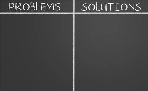 Problems and solutions list Illustrazione stock