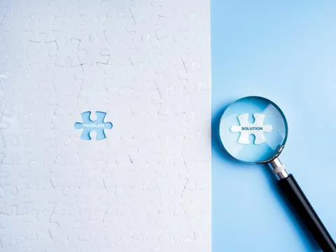 Problems and solutions, solving, business and technology concept. Text "SOL.. 写真素材