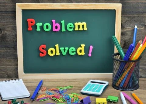 Problems and solutions text 库存照片