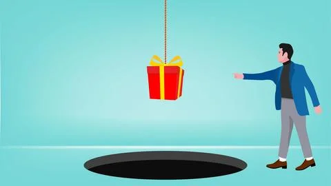 Problems and traps in business, the concept of traps with prizes or big pro.. Stock Illustration