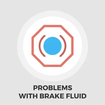 Problems with brake fluid icon flat Stock Illustration