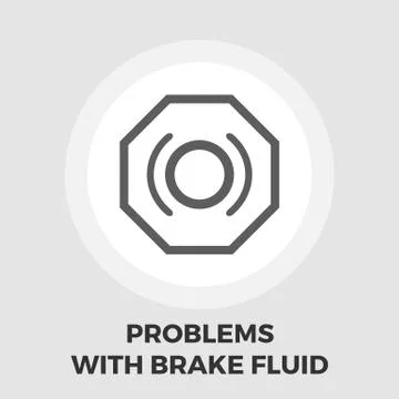 Problems with brake fluid icon flat Stock Illustration