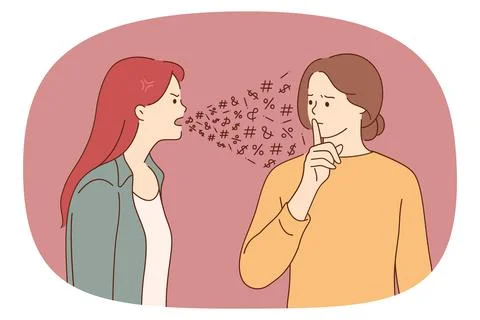 Problems in communication and conflict concept Stock Illustration