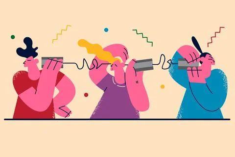 Problems in communication between people concept Illustrazione stock