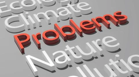 The Problems of ecology concept. Environmental problem highlighted in red Stock Illustration