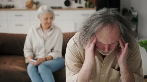 Problems in family relationships in an elderly couple, family crisis. An elderly Stock Footage 237706008