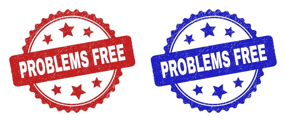 PROBLEMS FREE Rosette Seals Using Rubber Surface Stock Illustration