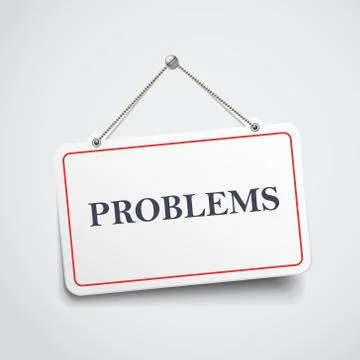 Problems hanging sign Illustrazione stock