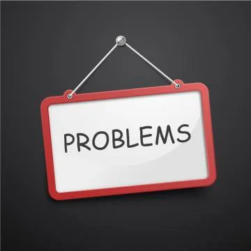 Problems hanging sign Illustrazione stock
