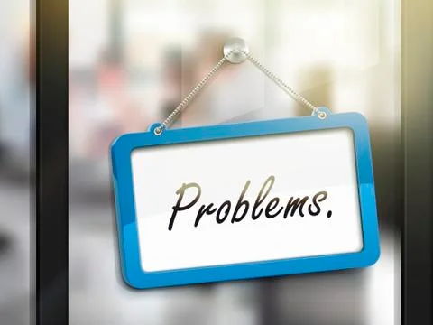 Problems hanging sign 스톡 일러스트