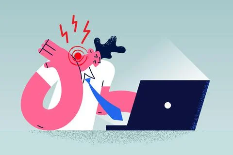 Problems with health with computer concept Stock Illustration