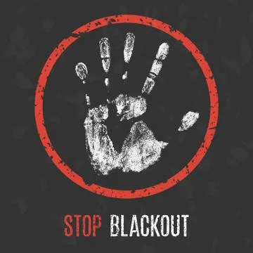 Problems of humanity. Stop blackout. Stock Illustration