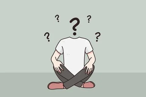 Problems in identity, Anonymity, uncertainty concept Stock Illustration
