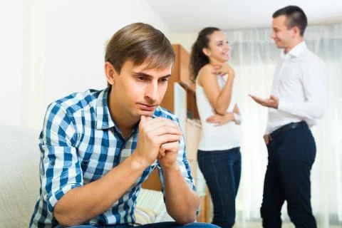 Problems of love triangle . Foto stock