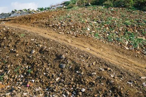 The problems of microplastics on the Black Sea coast. environmental disaster Stock Photos