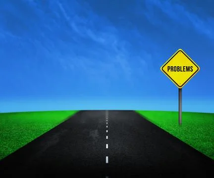 Problems sign on the road Stock Illustration