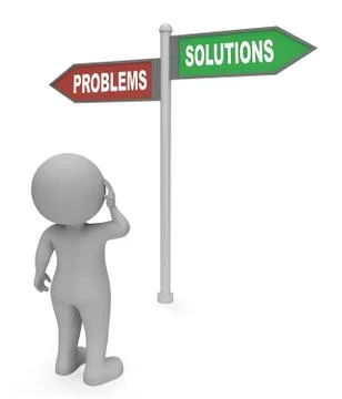Problems Solutions Sign Means Difficult Situation And Complication 3d Renderi イラスト素材