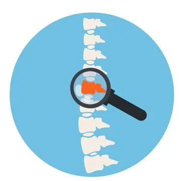 Problems with spine. Posture issues. Sick red place. Stock Illustration