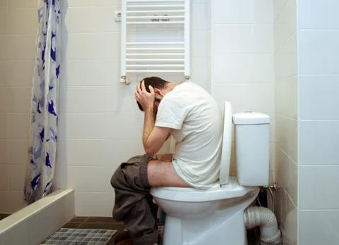 Problems in toilet Stock-Fotos