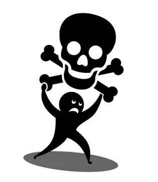 Problems, trouble, and difficulties connected with death, dying, and mortalit Stock Illustration