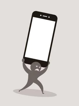 Problems, trouble, dangers and difficulties connected with usage of phones an Stock Illustration