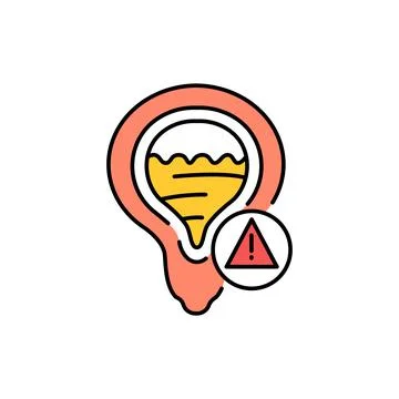 Problems with urination color line icon. Pictogram for web page Illustrazione stock