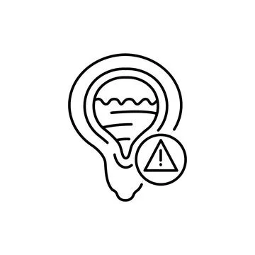 Problems with urination color line icon. Pictogram for web page Stock Illustration