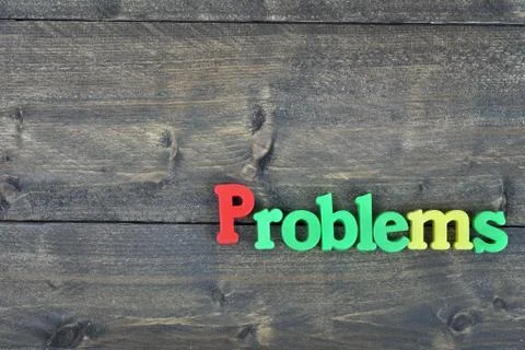 Problems on wooden table Stock Photos