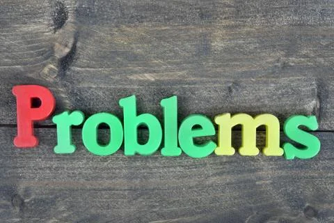 Problems on wooden table 스톡 사진