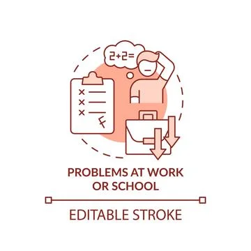 Problems at work and school terracotta concept icon Stockillustratie