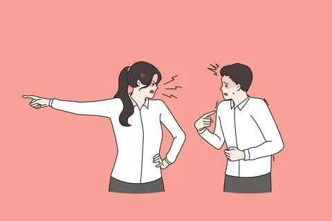 Problems at work, firing, kicking concept Stock Illustration