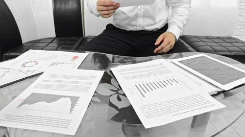 The problems young business man working at office with documents Stock-Footage 51832750