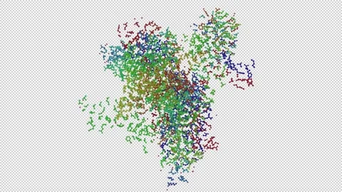 PROCAPSID OF BACTERIOPHAGE PHIX174. Atom Structure. Stock Footage 154506208