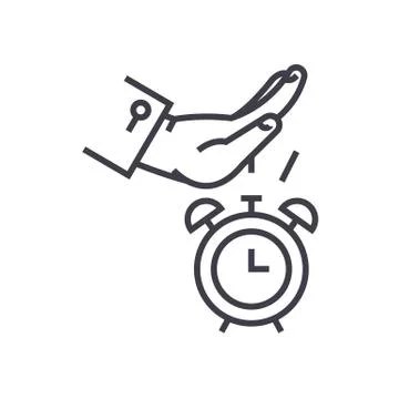 Procastination vector line icon, sign, illustration on background, editable Stock Illustration