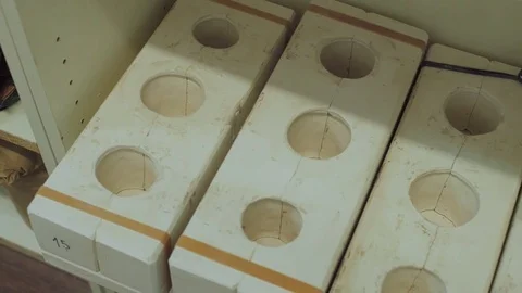 Proccess of artisan clay ceramic workshop creation Stock Footage 79827616