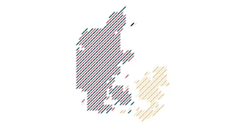 Procedural Diagonal Graphics Assemble the Map of Denmark Stock Footage 325718292