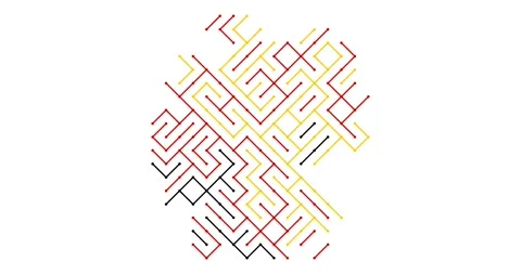 Procedural Diagonal Graphics Assemble the Map of Germany Stock Footage 325724844